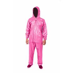Plevia Jas Hujan Jaket Celana POP Tipe 810 Motif Polkadot - Pink