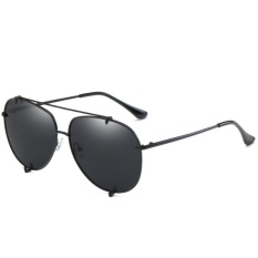 Polarized Sunglasses Fashion Ocean Lens Men & Women Fashion Tombs Retro Sunglasses WD0907-01(Black box full gray) - intl