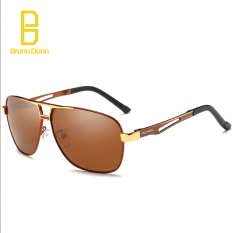 Polarized Sunglasses Men Original Brand Designer Square Sunglases dengan Kotak Kacamata Matahari untuk Pria 8521 (teh Frame Teh Lense) -Intl