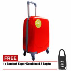 Polo Hoby Koper Hardcase Luggage 18 Inchi 705-18 Anti Theft - Red + Free Padlock Suitcase