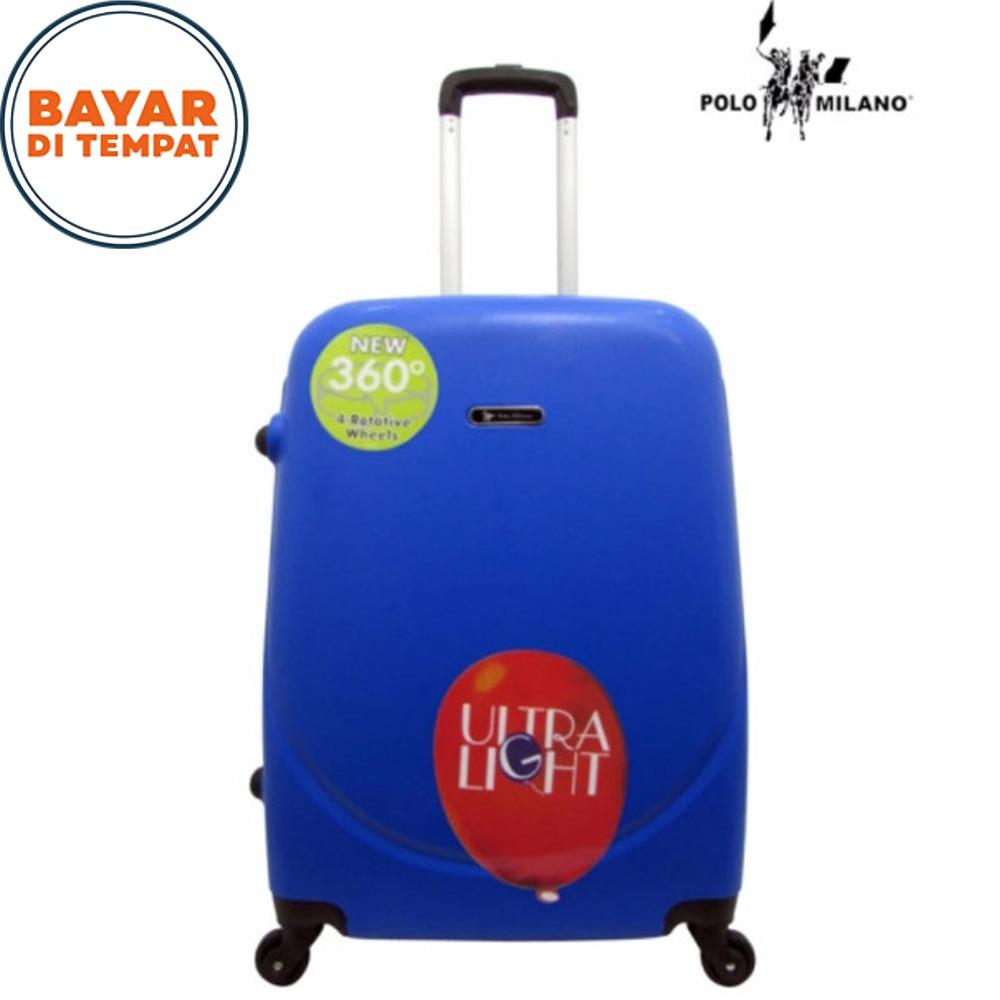 Polo Milano Koper Fiber Koper Hardcase Koper Polo Koper Roda 4 Rotasi 360 Derajat 24 Inchi 28106 Anti Theft Original - Blue