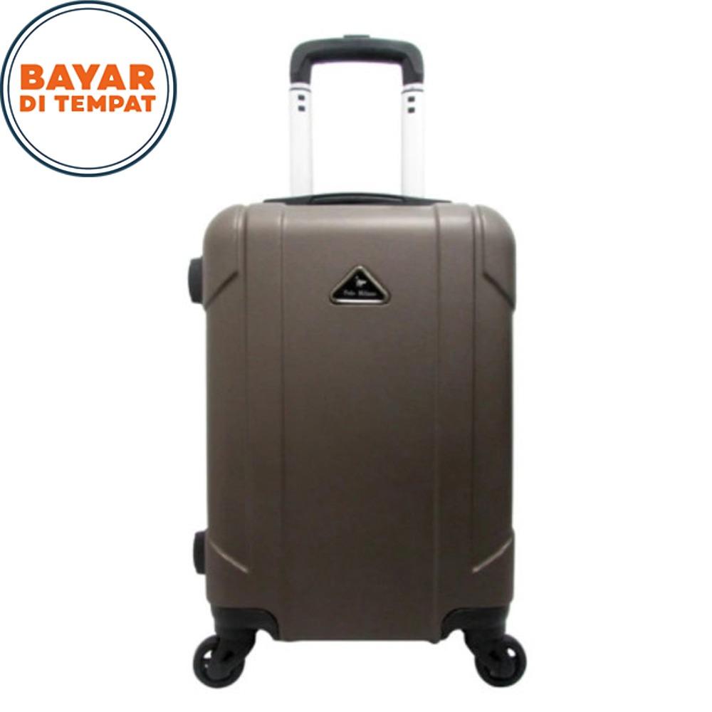 Polo Milano Koper Fiber Koper Hardcase Koper Polo Koper Roda 4 Rotasi 360 Derajat 24 Inchi 28118 Anti Theft Original - Grey