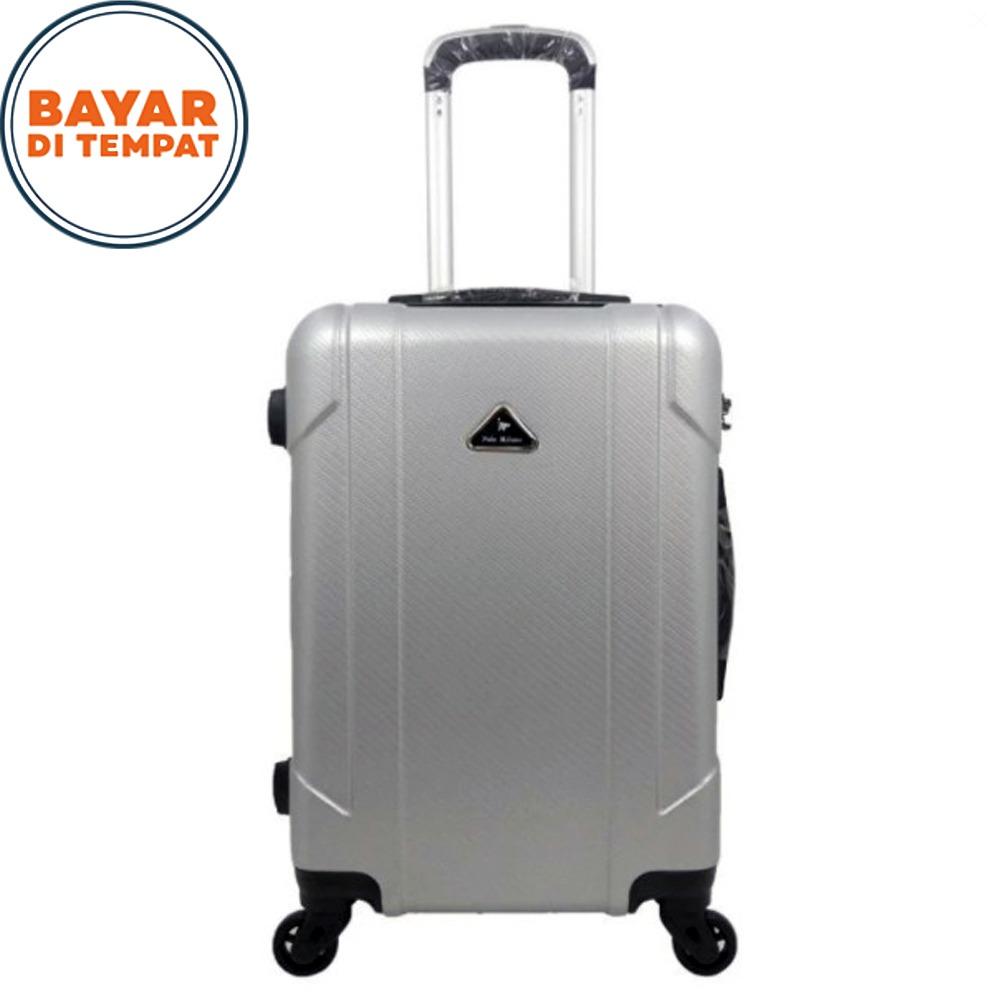 Polo Milano Koper Fiber Koper Hardcase Koper Polo Koper Roda 4 Rotasi 360 Derajat 24 Inchi 28118 Anti Theft Original - Silver