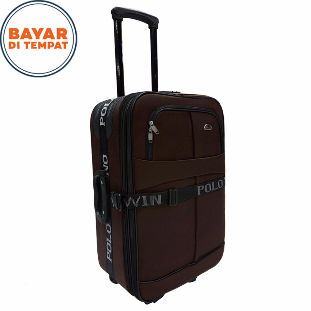 Polo Koper Bahan Koper Kain Koper Travel Koper 16 in Koper Import Koper Ukuran 16 Inchi Koper Kabin Tas Koper Roda Dua Kode 1301-16 Expandable Original Import - Coffee