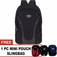 PoloClub Sparta Laptop Backpack Up To 14 Inch + FREE 1 Mini HP Pouch Slingbag Random / Tas Pria / Tas Wanita / Tas Laptop / Tas Sekolah / Ransel Pria / Ransel Wanita / Ransel Sekolah / Ransel Murah