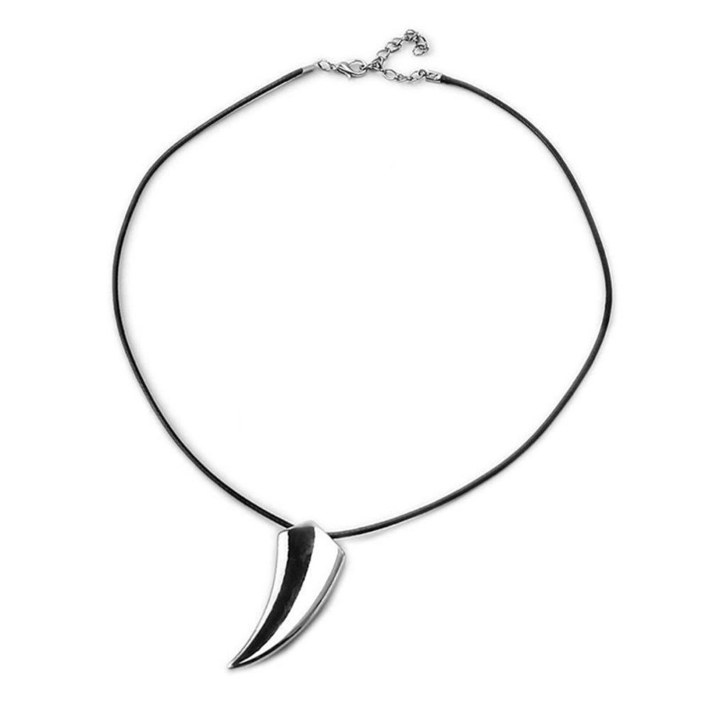 Pop Pria Perhiasan Stainless Steel Titanium Wolf Tooth Pendant Necklace Gift-Intl