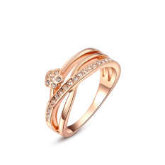 Populer Baru Tiga Garis Platinum Diamond Engagement Pernikahan Perhiasan Cincin (Platinum Warna)