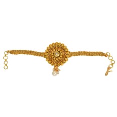 Pourni Emas Tradisional Antique Selesai Armlet Bajuband untuk Wanita-Internasional