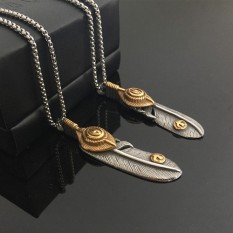 Daya Ambisi Bintang Naga Bersama Gaya Gram Luo Jantung Kalung Bulu Gaya Pria dan Wanita Pecinta Gantung Dekorasi baja Titanium untuk Mourn untuk Fall Ke Sweter Rantai-Internasional