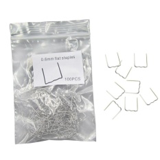 Pre Cut Inside Corner Staples 0.8mm/0.6mm Plastik Stapler Perbaikan Tukang Las 100 Pcs Spesifikasi: Flat Staples Ukuran: 0.6mm-Intl