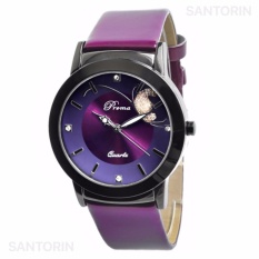 PREMA Jam Tangan Analog Wanita Strap Kulit Sintetis Women Leather Fashion Wrist Watch - Purple