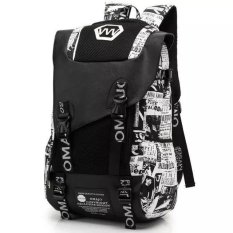 Dicetak Fashion Shoulder Bag Versi Korea dari Kapasitas Besar Mahasiswa Backpack Siswa Sekolah Menengah Pertama Tas Pria Tren Mode Kanvas Perjalanan Bahu Tas Komputer untuk Wanita-Intl