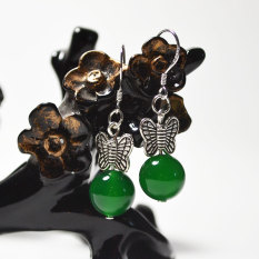 Produk Asli Alami Kristal Elegan Perempuan Murni Perak Telinga Kait Batu Akik Anting