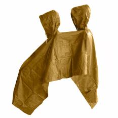Jas Hujan Ponco 2 Kepala - Bahan Taslan Seperti Jashujan AXIO - Bukan Bahan Karet - Coklat Tua