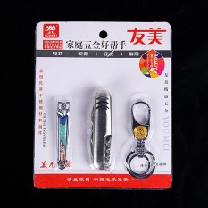 (Promosi) Multifungsi Gantungan Kunci 3 Pcs, Perbaikan Kuku + Pembersih Telinga + Gantungan Kunci, Hardware Set, Aksesoris Mobil (Pengiriman Gratis)-Intl