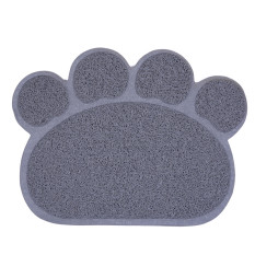 Promosi Fungsional Cute Pet Dog Paw Bentuk Tatakan Puppy Cat Makan Meja Pembersih Mats Dish Bowl Air Lap Bersih PVC Abu-abu-INTL