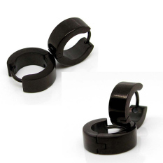 Punk Boys Mens Stainless Steel Hoop Gothic Anting Keren STUDS Perhiasan Black-Intl