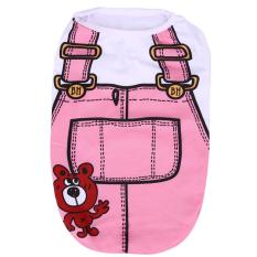 Puppy Vest Kemeja Anjing Peliharaan Kostum Lucu Spring Kain (Merah Muda)-M-Intl