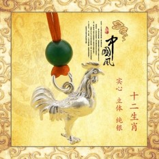 Murni Perak 12 Cina Zodiak Tanda Tikus Sapi Harimau Kelinci Domba Monyet Ayam Anjing Babi Kalung Lama Dia Mas berkabung untuk Jatuh Ke Pria dan Wanita Anak Kaki Perak Liontin-Internasional