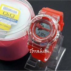 Q&Q Digital - Jam Tangan Anak Pria & Wanita / Remaja QQ 1708 HR - Transparan Water Resist 10 M - Bahan Tali Rubber - Model Fashion
