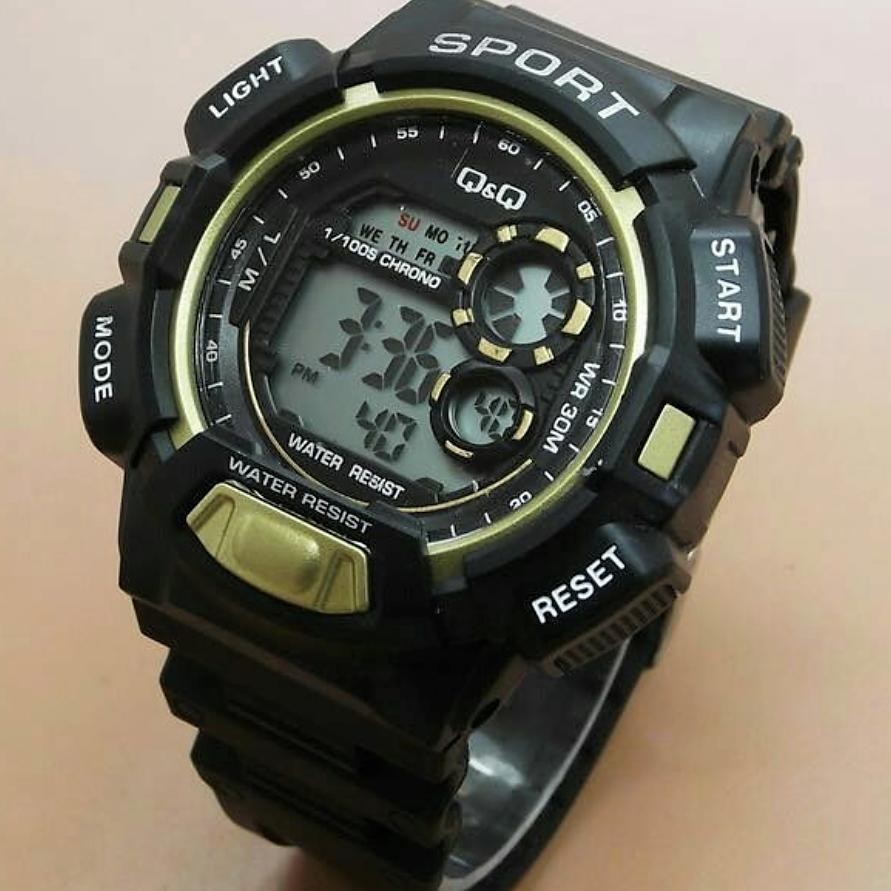 Q&Q - Jam Tangan Pria & Wanita / ABG / Remaja - Digital Water Resist 50 M - Bahan Tali Rubber - Design Sport  