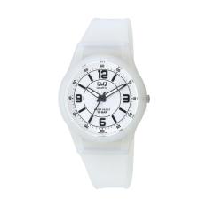 Q&Q VQ50J008Y White Jam Tangan Wanita QnQ VQ50J Jamtangan Perempuan QQ VQ50 Rubber Water Resist Putih