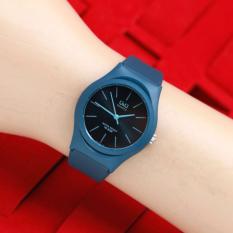 Q&Q VQ86J Watch Navy- Jam Tangan Wanita - Hijau Dongker - Rubber Strap - VQ86J025Y