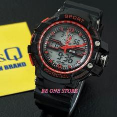 Q&Q Dual Time - Jam Tangan Sport Pria - Rubber Strap - Q&Q0010