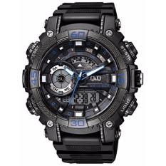 Q&Q GW87J003Y Jam Tangan Sporty Pria - Hitam Biru - Karet