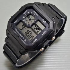Q&Q - Jam Tangan Digital Pria - Rubber Hitam - Dial Hitam - Bezel Hitam