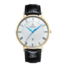 Qoovan Baru Ultra Large Dial Mens Asli Wei Lois Stereo Cermin Tahan Air Watch Pria Fashion QUARTZ Watch (goldBlue) -Intl