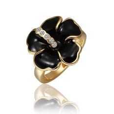 R492 Grosir Tinggi QualityNickle Gratis Antiallergic Baru Fashion Perhiasan 18 K Nyata Cincin Berlapis Emas untuk Wanita-Intl