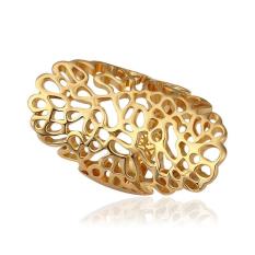 R528 Grosir Tinggi QualityNickle Gratis Antiallergic Baru Fashion Perhiasan 18 K Nyata Cincin Berlapis Emas untuk Wanita-Intl