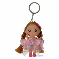 Rainbow Gantungan Kunci Boneka Barbie Miss Universe / Gantungan Kunci Tas / Gantungan Kunci Pintu / Gantungan Kunci Mobil / Gantungan Kunci Motor / Gantungan Kunci Lemari / Gantungan Kunci Unik Lucu / Hiasan / Mainan Anak - Dress Pink Polos