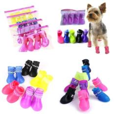 Pelangi Situs 7 Warna Terbaru Anjing Peliharaan Anti-Air Booties Karet Sepatu Hujan Bot Sepatu Permen Warna-Ungu-Int: s-Internasional