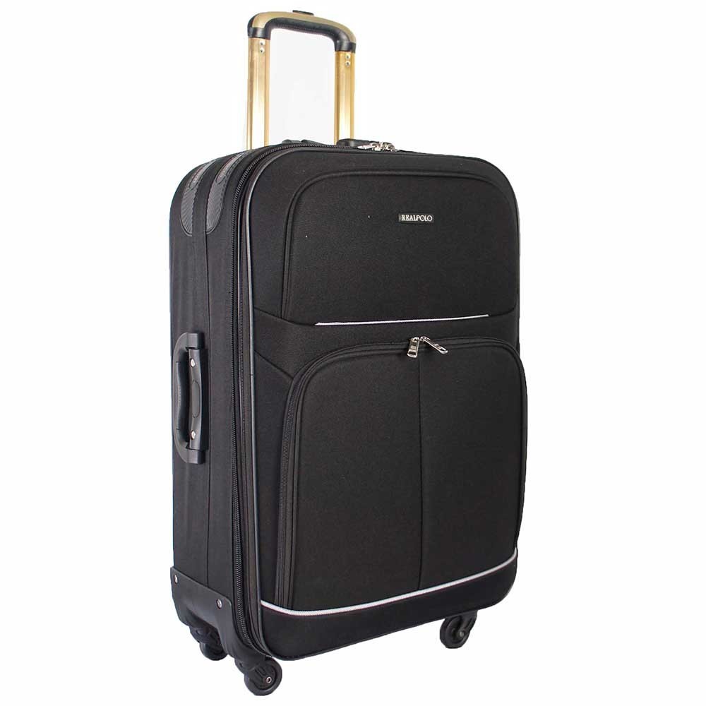 Real Polo Tas Koper Softcase Expandable 4 Roda Putar 581- 24 Inchi - Hitam