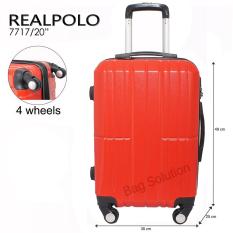 Real Polo Tas Koper Hardcase Fiber ABS - 4 Roda Putar - GGAG Size 20 Inch - Merah