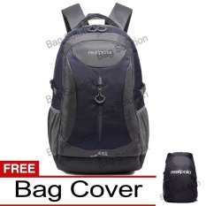 Real Polo Tas Ransel Kasual Jumbo FCCB Backpack XL Bonus Bag Cover - Biru Tua GJK