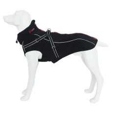 Reflective Outdoors Adjustable Dogs Winter Jackets Coats Raincoat Clothes Pet Clothing with Neckline Harness for Medium Large Pets Size L Black - intl