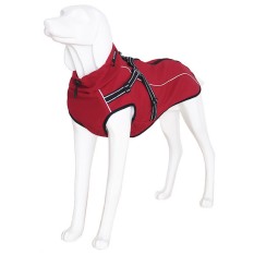 Reflective Outdoors Adjustable Dogs Winter Jackets Coats Raincoat Clothes Pet Clothing with Neckline Harness for Medium Large Pets Size S Red - intl