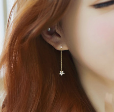 Retro Rumbai Perempuan Murni Perak Kawat Telinga Korea Anting