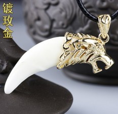 Menghidupkan Kembali Kebiasaan Lama Murni Perak Harimau Beruang Dental Braces Harimau Kawat Gigi Gigi Serigala Dental Braces untuk Membungkus Perak perlindungan Set Kalung Berkabung untuk Fall untuk Pria dan Wanita-Internasional