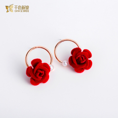 Ribuan Warna Model Korea Merah Mempelai Wanita Mempelai Wanita Anting