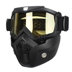 Mengendarai Modular Dilepas Wajah Masker Kacamata Perisai untuk Sepeda Motor Helm Kuning-Intl