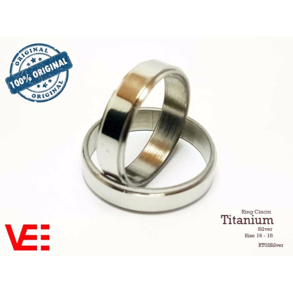 Ring Cincin Couple / Tunangan / Nikah / Pasangan / Single Titanium - Silver - RT02Silver