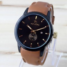 RIPCURL-DETROIT - MAN / WOMEN WATCH CHOCOLATE LEATHER STRAP TANGGAL AKTIF DETIK BAWAH