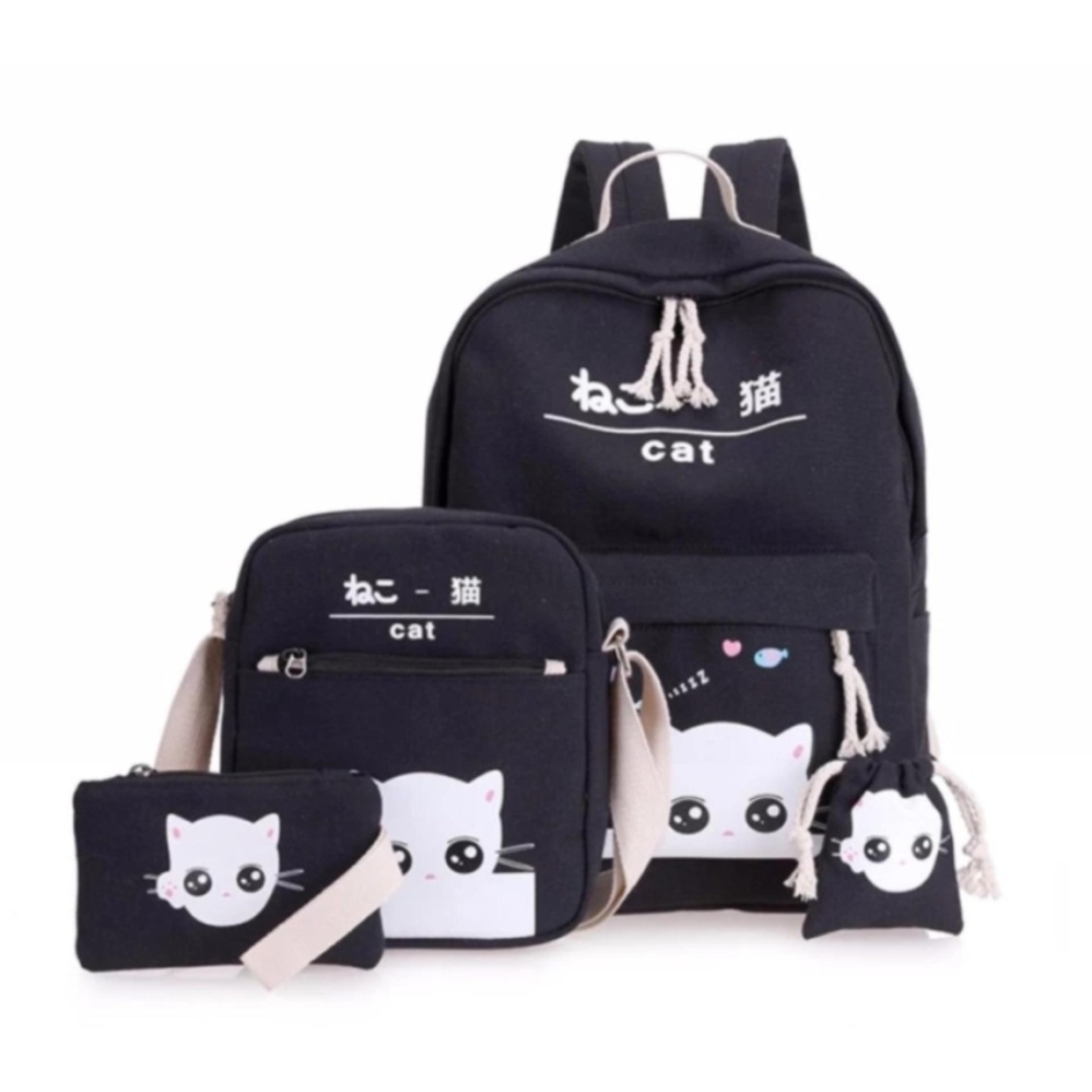  RNW Tas Ransel Anak Sekolah Eye Cat 4IN1