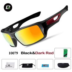 ROCKBROS Bersepeda Kacamata Polarized Sunglasses Outdoor Sport Sepeda Goggles Eye Protector, Hitam & Merah Tua-Intl