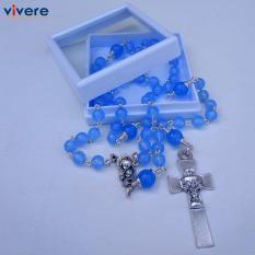 Rosario Komuni Pertama Light Blue Jade 6 mm