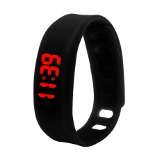 Perhiasan Gelang Karet Memimpin Olahraga Terkini Jam Tangan Digital Hitam